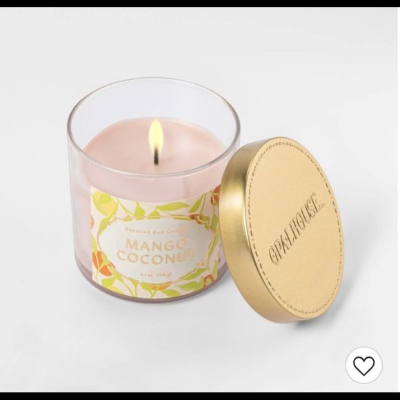 😍3 for $25😍 Opalhouse Lidded Glass Mango Coconut Candle, NEW - Picture 2 of 2